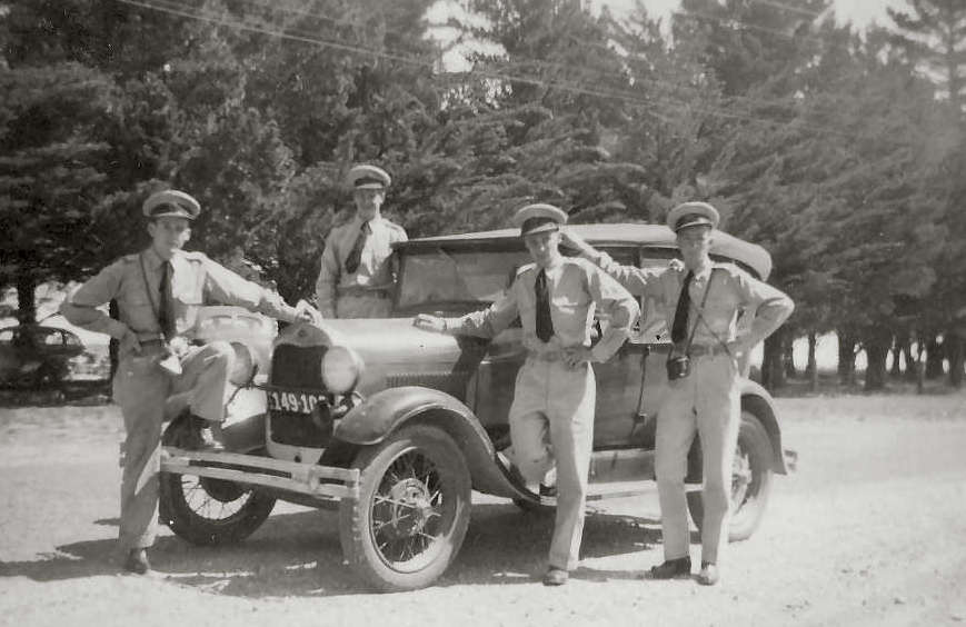 Ken Hunt with his model A Ford at Ballarat