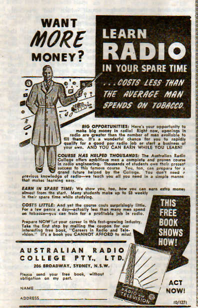 Austraian Radio College advert
