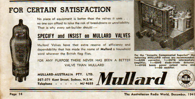 Mullard Valves