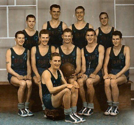 RAAF Radschool Ballarat Basketball team, 1956.