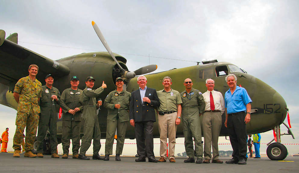 Crew and museum staff at Point Cook