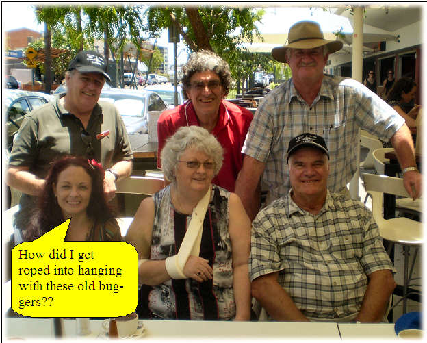 Rear:  Alan Shaw, Bob Meyer, Trev Benneworth, Front:  Caroline Trimmer, Sue Trimmer, John Broughton