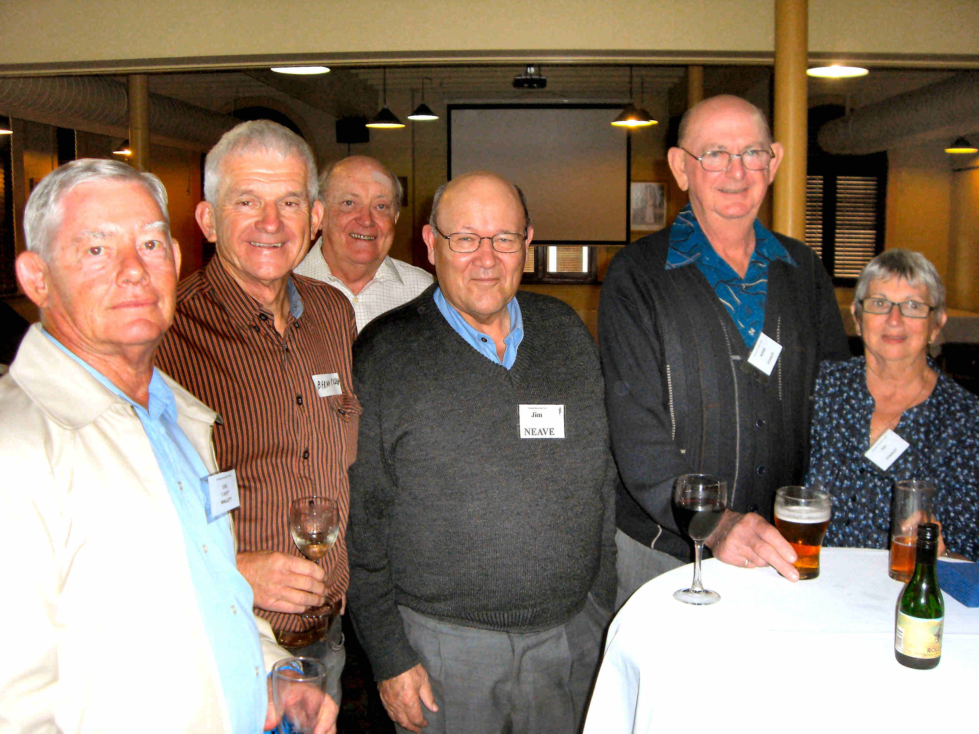 Col Limpy Mallett, Bernie Culley, Martin Lunn, Jim Neave, Norm and Fay Stanley