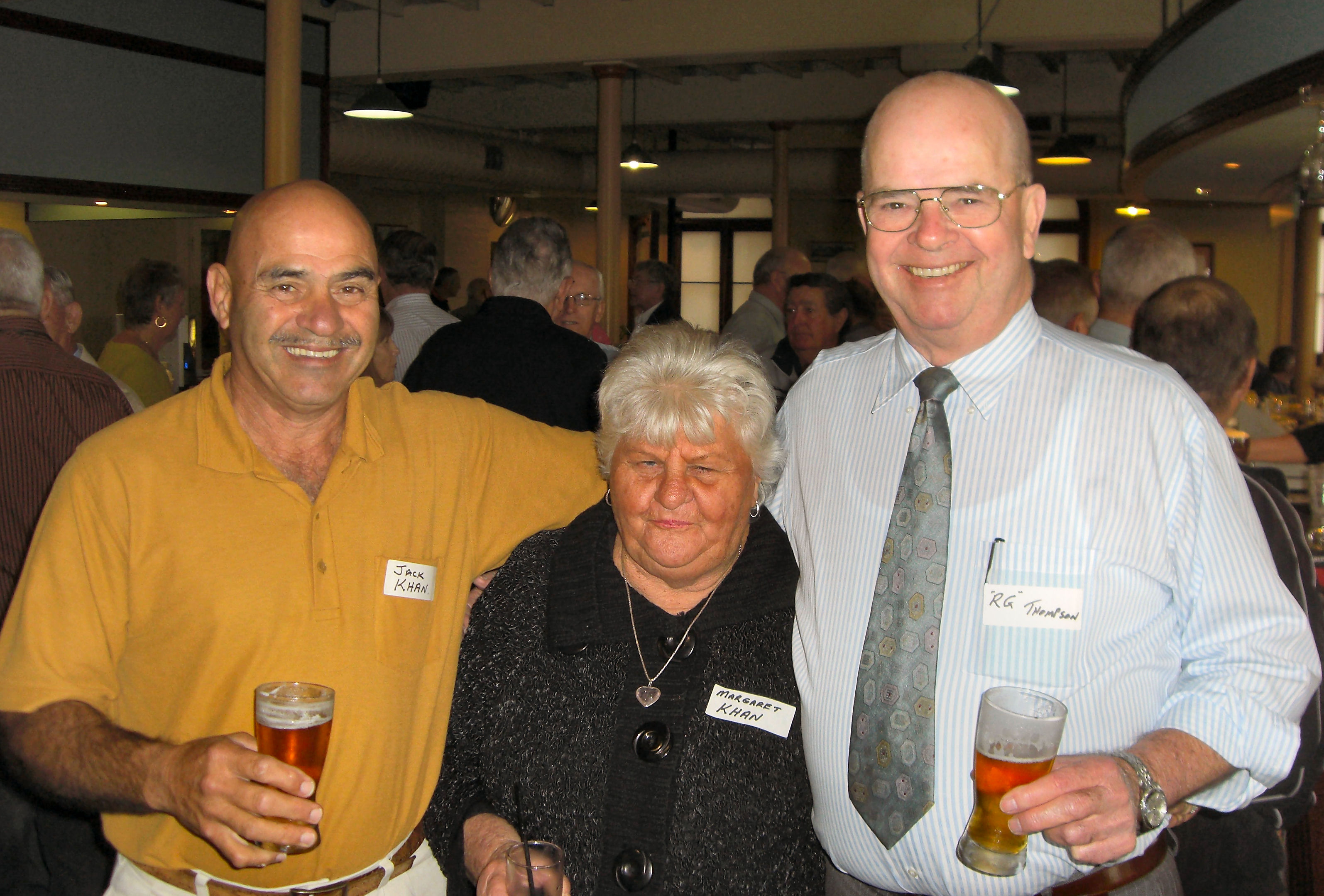 Jack and Margaret Khan and Ray RG Thompson.