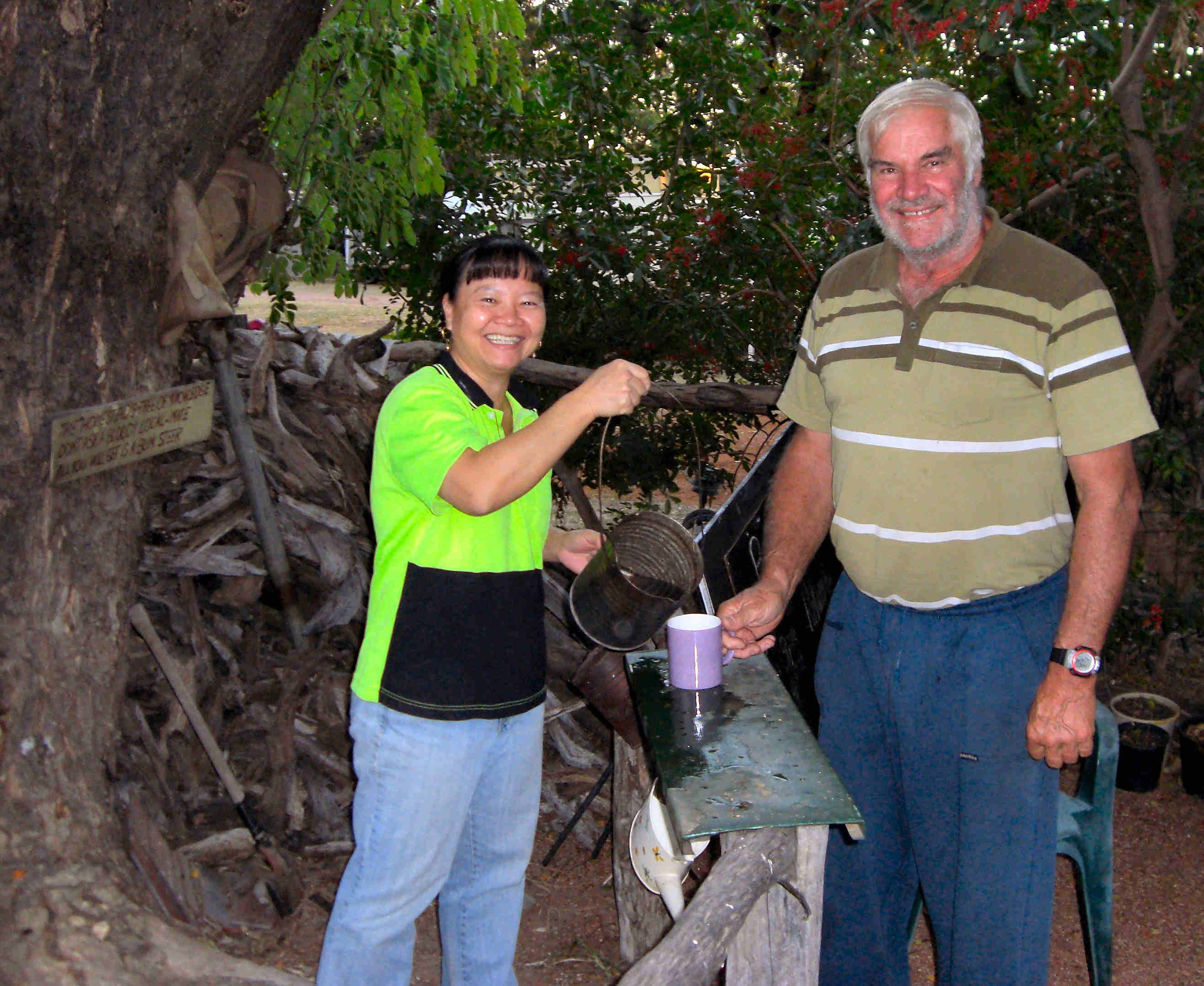 John Broughton with Thanh at Barcaldine