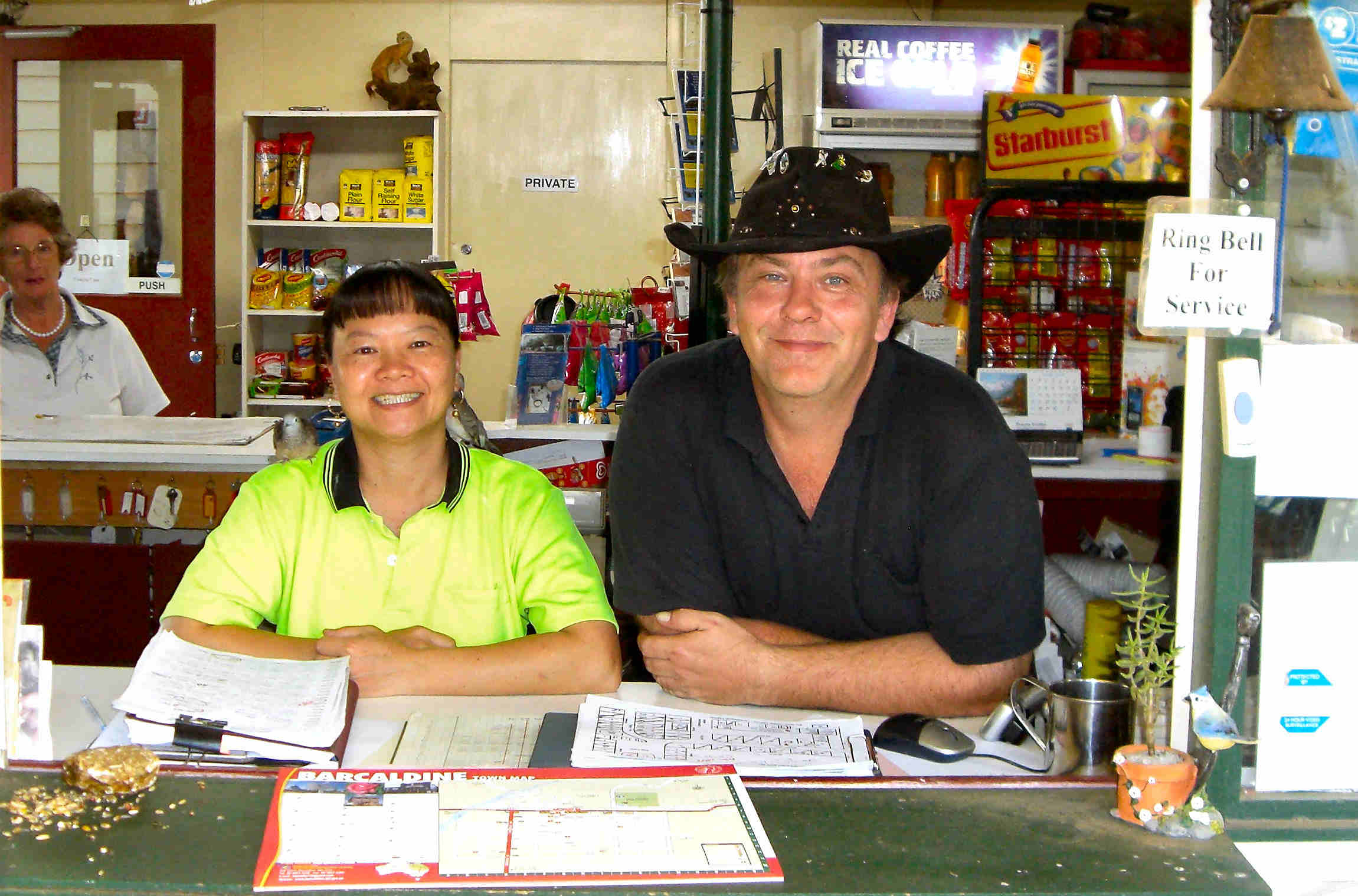 Thanh and Ben, owners of the Homestead Van Park, Barcaldine
