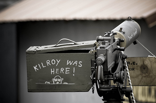 Kilroy on Vickers gun