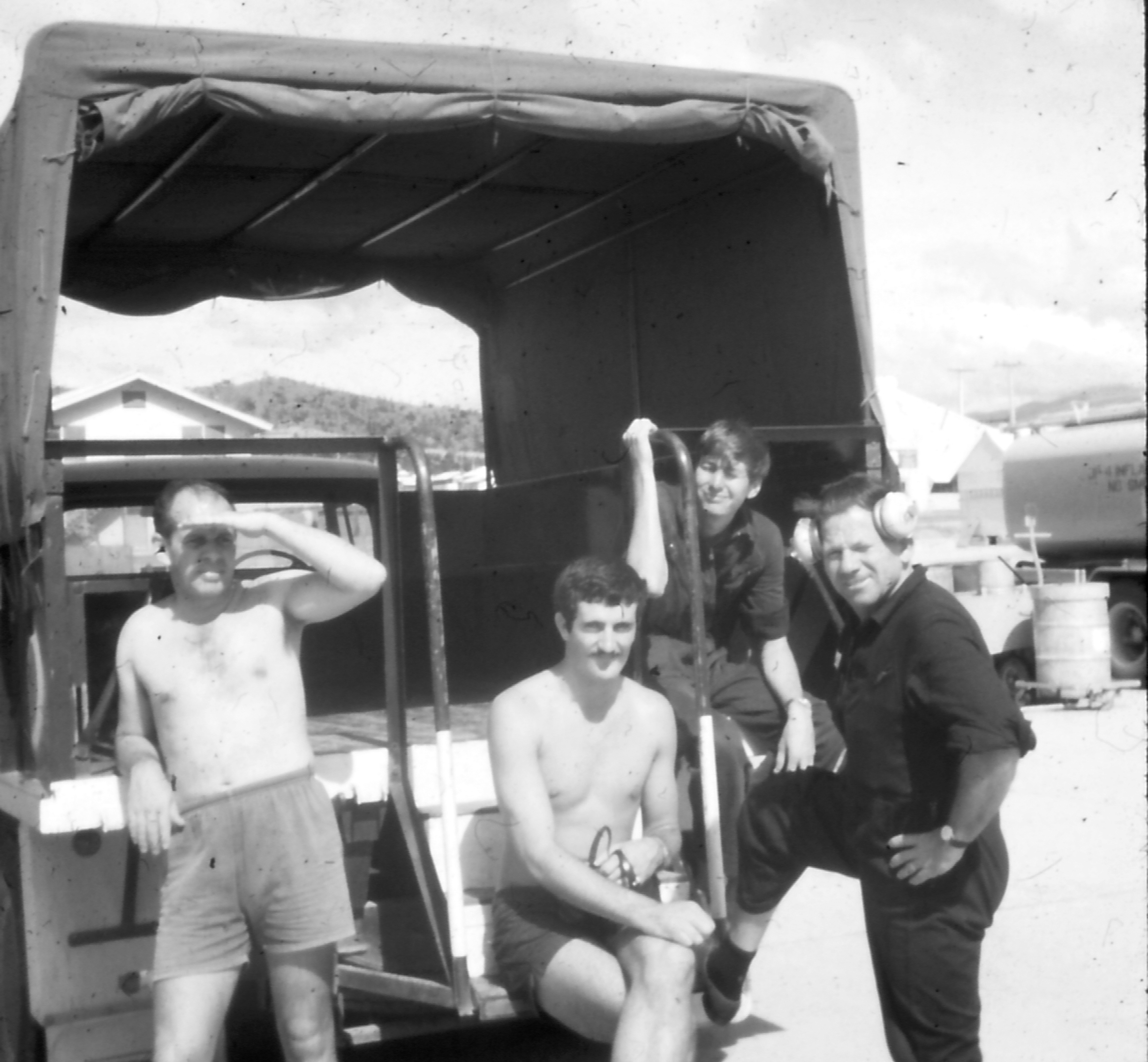 Jock Penn George Clark Noel Mills and Roy Dash, Phan Rang, Christmas Day. 1970